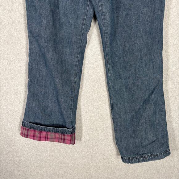 Gander Mountain Jean Women 6 Flannel Lined Insulated Warm Soft Pink Plaid Cotton - Picture 3 of 12